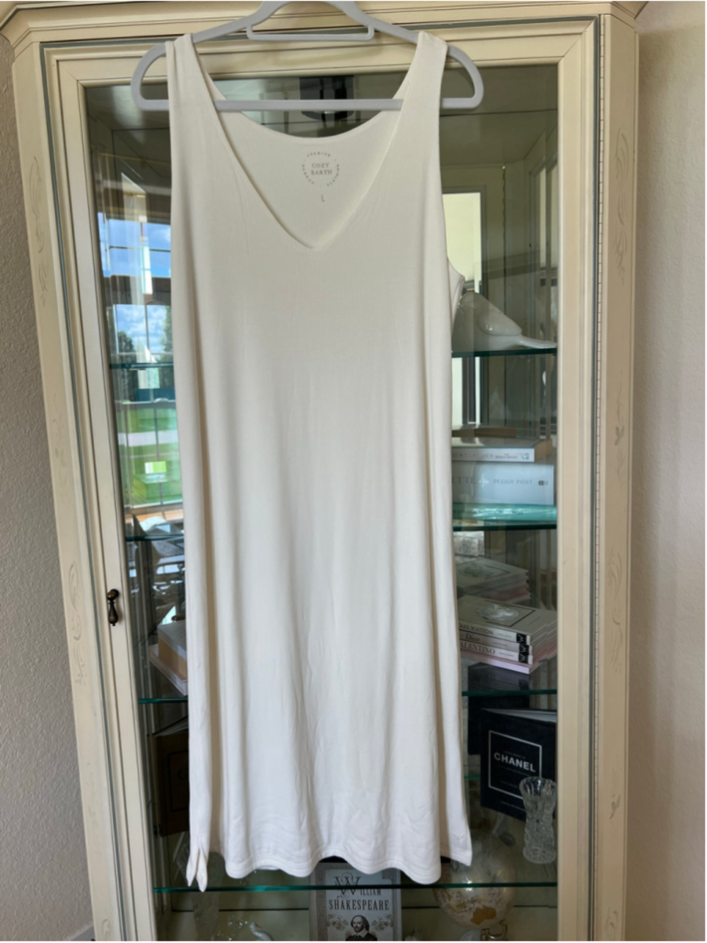 Women's Cozy Earth Cream Midi Dress Size L
